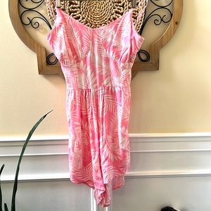 RUE 21 pink and white tropical print romper.  Size Large.  NWOT